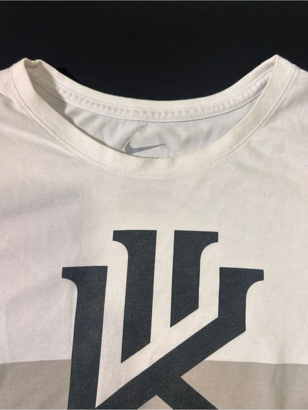 Nike Cream and White Colorblock Short Sleeve Tee with Black Logo